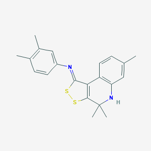 molecular formula C21H22N2S2 B400975 3,4-dimethyl-N-[(1Z)-4,4,7-trimethyl-4,5-dihydro-1H-[1,2]dithiolo[3,4-c]quinolin-1-ylidene]aniline CAS No. 331661-26-8
