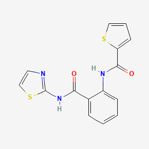 molecular formula C15H11N3O2S2 B4009757 N-{2-[(1,3-thiazol-2-ylamino)carbonyl]phenyl}-2-thiophenecarboxamide 