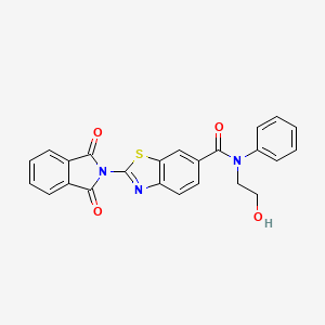 molecular formula C24H17N3O4S B4009762 2-(1,3-dioxo-1,3-dihydro-2H-isoindol-2-yl)-N-(2-hydroxyethyl)-N-phenyl-1,3-benzothiazole-6-carboxamide 