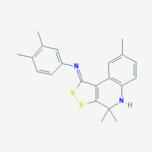 molecular formula C21H22N2S2 B400977 N-(3,4-dimethylphenyl)-4,4,8-trimethyl-5H-dithiolo[3,4-c]quinolin-1-imine CAS No. 331661-27-9