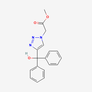 molecular formula C18H17N3O3 B4009773 methyl {4-[hydroxy(diphenyl)methyl]-1H-1,2,3-triazol-1-yl}acetate 