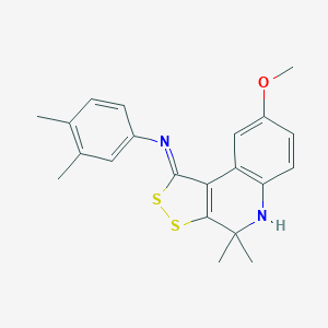 molecular formula C21H22N2OS2 B400978 N-(3,4-dimethylphenyl)-8-methoxy-4,4-dimethyl-5H-dithiolo[3,4-c]quinolin-1-imine CAS No. 331254-81-0