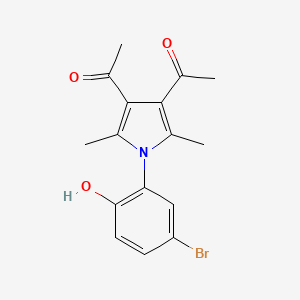 molecular formula C16H16BrNO3 B4009780 1,1'-[1-(5-bromo-2-hydroxyphenyl)-2,5-dimethyl-1H-pyrrole-3,4-diyl]diethanone 