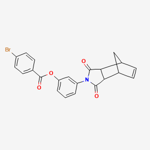 molecular formula C22H16BrNO4 B4009782 3-(3,5-dioxo-4-azatricyclo[5.2.1.0~2,6~]dec-8-en-4-yl)phenyl 4-bromobenzoate 