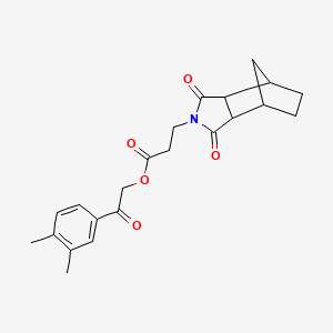 molecular formula C22H25NO5 B4009795 2-(3,4-dimethylphenyl)-2-oxoethyl 3-(3,5-dioxo-4-azatricyclo[5.2.1.0~2,6~]dec-4-yl)propanoate 