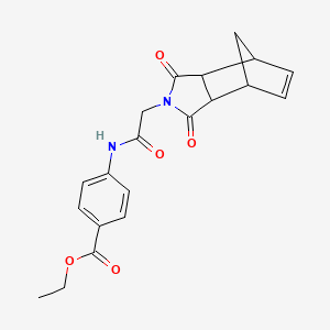 molecular formula C20H20N2O5 B4009797 ethyl 4-{[(3,5-dioxo-4-azatricyclo[5.2.1.0~2,6~]dec-8-en-4-yl)acetyl]amino}benzoate 