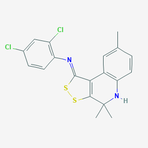 molecular formula C19H16Cl2N2S2 B400980 N-(2,4-dichlorophenyl)-N-(4,4,8-trimethyl-4,5-dihydro-1H-[1,2]dithiolo[3,4-c]quinolin-1-ylidene)amine 