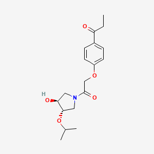 1-(4-{2-[(3S*,4S*)-3-hydroxy-4-isopropoxypyrrolidin-1-yl]-2-oxoethoxy}phenyl)propan-1-one