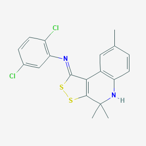 molecular formula C19H16Cl2N2S2 B400981 N-(2,5-dichlorophenyl)-N-(4,4,8-trimethyl-4,5-dihydro-1H-[1,2]dithiolo[3,4-c]quinolin-1-ylidene)amine 