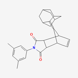 molecular formula C27H29NO2 B4009810 4-(3,5-dimethylphenyl)-10-tricyclo[3.3.1.1~3,7~]dec-2-ylidene-4-azatricyclo[5.2.1.0~2,6~]dec-8-ene-3,5-dione 