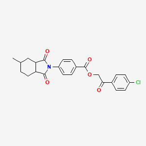 molecular formula C24H22ClNO5 B4009811 2-(4-chlorophenyl)-2-oxoethyl 4-(5-methyl-1,3-dioxooctahydro-2H-isoindol-2-yl)benzoate 