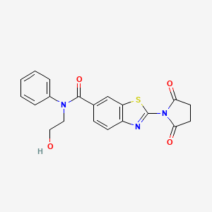 molecular formula C20H17N3O4S B4009835 2-(2,5-dioxo-1-pyrrolidinyl)-N-(2-hydroxyethyl)-N-phenyl-1,3-benzothiazole-6-carboxamide 