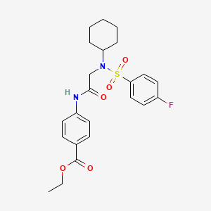 ethyl 4-({N-cyclohexyl-N-[(4-fluorophenyl)sulfonyl]glycyl}amino)benzoate