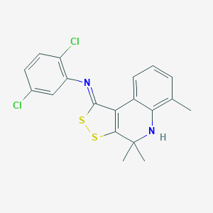 molecular formula C19H16Cl2N2S2 B400987 N-(2,5-dichlorophenyl)-N-(4,4,6-trimethyl-4,5-dihydro-1H-[1,2]dithiolo[3,4-c]quinolin-1-ylidene)amine 