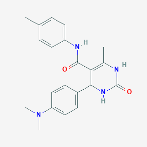 molecular formula C21H24N4O2 B400988 4-[4-(dimethylamino)phenyl]-6-methyl-N-(4-methylphenyl)-2-oxo-1,2,3,4-tetrahydropyrimidine-5-carboxamide CAS No. 331676-13-2