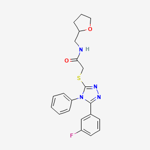 2-{[5-(3-fluorophenyl)-4-phenyl-4H-1,2,4-triazol-3-yl]thio}-N-(tetrahydro-2-furanylmethyl)acetamide