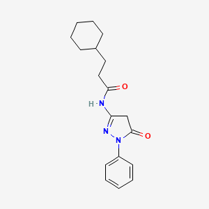 3-cyclohexyl-N-(5-oxo-1-phenyl-4,5-dihydro-1H-pyrazol-3-yl)propanamide