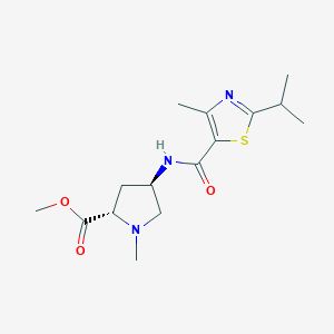 molecular formula C15H23N3O3S B4009893 methyl (2S,4R)-4-{[(2-isopropyl-4-methyl-1,3-thiazol-5-yl)carbonyl]amino}-1-methylpyrrolidine-2-carboxylate 