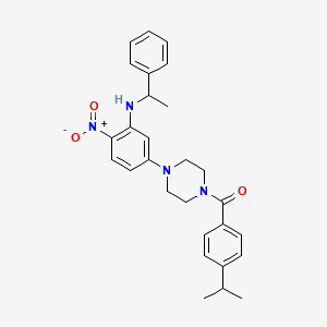 5-[4-(4-isopropylbenzoyl)-1-piperazinyl]-2-nitro-N-(1-phenylethyl)aniline