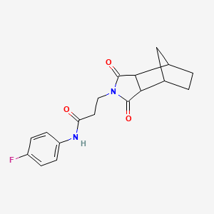 molecular formula C18H19FN2O3 B4009907 3-(3,5-dioxo-4-azatricyclo[5.2.1.0~2,6~]dec-4-yl)-N-(4-fluorophenyl)propanamide 