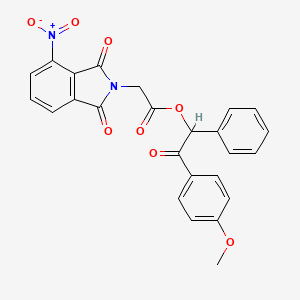 molecular formula C25H18N2O8 B4009926 2-(4-methoxyphenyl)-2-oxo-1-phenylethyl (4-nitro-1,3-dioxo-1,3-dihydro-2H-isoindol-2-yl)acetate 