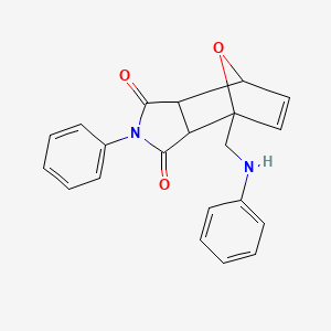 molecular formula C21H18N2O3 B4009938 1-(anilinomethyl)-4-phenyl-10-oxa-4-azatricyclo[5.2.1.0~2,6~]dec-8-ene-3,5-dione 