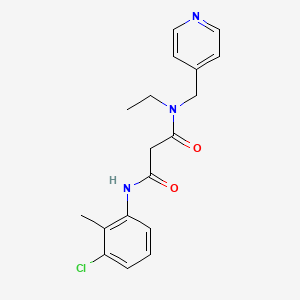molecular formula C18H20ClN3O2 B4009945 N'-(3-chloro-2-methylphenyl)-N-ethyl-N-(pyridin-4-ylmethyl)malonamide 