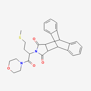 molecular formula C27H28N2O4S B4009965 17-[3-(methylthio)-1-(4-morpholinylcarbonyl)propyl]-17-azapentacyclo[6.6.5.0~2,7~.0~9,14~.0~15,19~]nonadeca-2,4,6,9,11,13-hexaene-16,18-dione 