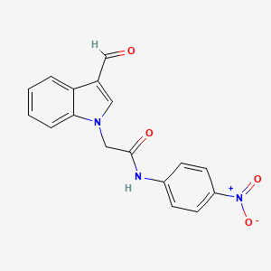 2-(3-formyl-1H-indol-1-yl)-N-(4-nitrophenyl)acetamide