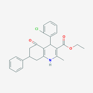 Ethyl 4-(2-chlorophenyl)-2-methyl-5-oxo-7-phenyl-1,4,5,6,7,8-hexahydroquinoline-3-carboxylate