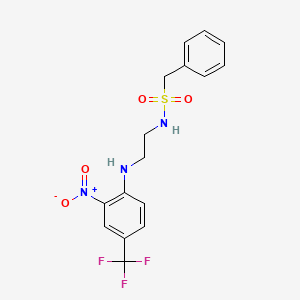 molecular formula C16H16F3N3O4S B4010006 N-(2-{[2-nitro-4-(trifluoromethyl)phenyl]amino}ethyl)-1-phenylmethanesulfonamide CAS No. 4417-93-0