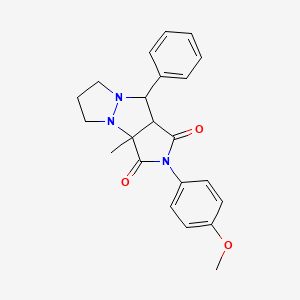 molecular formula C22H23N3O3 B4010020 2-(4-methoxyphenyl)-3a-methyl-9-phenyltetrahydro-5H-pyrazolo[1,2-a]pyrrolo[3,4-c]pyrazole-1,3(2H,3aH)-dione 