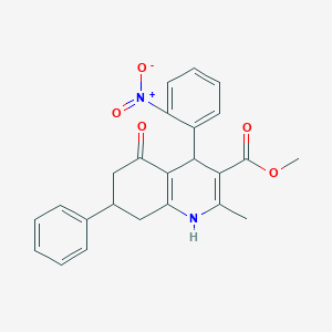 molecular formula C24H22N2O5 B401003 Methyl 2-methyl-4-(2-nitrophenyl)-5-oxo-7-phenyl-1,4,5,6,7,8-hexahydroquinoline-3-carboxylate 