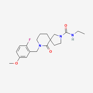molecular formula C19H26FN3O3 B4010045 N-ethyl-7-(2-fluoro-5-methoxybenzyl)-6-oxo-2,7-diazaspiro[4.5]decane-2-carboxamide 