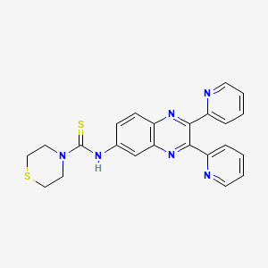 molecular formula C23H20N6S2 B4010049 N-(2,3-di-2-pyridinyl-6-quinoxalinyl)-4-thiomorpholinecarbothioamide 