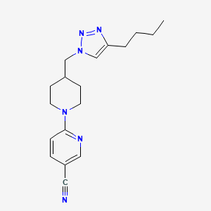 molecular formula C18H24N6 B4010060 6-{4-[(4-butyl-1H-1,2,3-triazol-1-yl)methyl]piperidin-1-yl}nicotinonitrile 