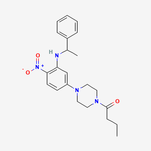 5-(4-butyryl-1-piperazinyl)-2-nitro-N-(1-phenylethyl)aniline
