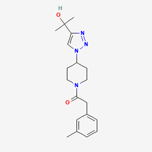 molecular formula C19H26N4O2 B4010072 2-(1-{1-[(3-methylphenyl)acetyl]piperidin-4-yl}-1H-1,2,3-triazol-4-yl)propan-2-ol 