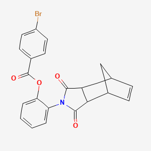 molecular formula C22H16BrNO4 B4010078 2-(3,5-dioxo-4-azatricyclo[5.2.1.0~2,6~]dec-8-en-4-yl)phenyl 4-bromobenzoate 