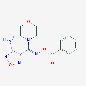 molecular formula C14H15N5O4 B401008 4-[[(Benzoyloxy)imino](4-morpholinyl)methyl]-1,2,5-oxadiazol-3-ylamine 