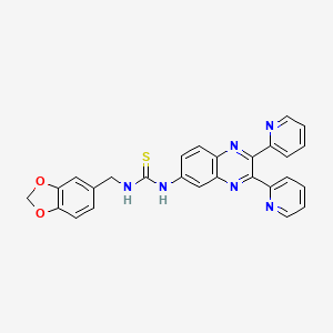 molecular formula C27H20N6O2S B4010087 N-(1,3-benzodioxol-5-ylmethyl)-N'-(2,3-di-2-pyridinyl-6-quinoxalinyl)thiourea 