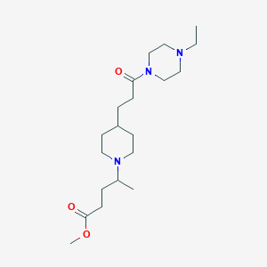 molecular formula C20H37N3O3 B4010130 methyl 4-{4-[3-(4-ethyl-1-piperazinyl)-3-oxopropyl]-1-piperidinyl}pentanoate 