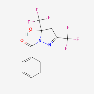 molecular formula C12H8F6N2O2 B4010145 1-benzoyl-3,5-bis(trifluoromethyl)-4,5-dihydro-1H-pyrazol-5-ol 