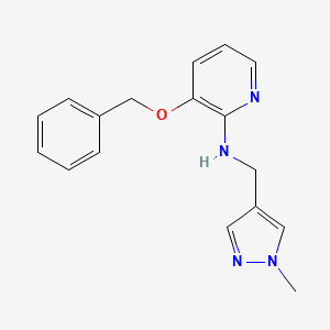 molecular formula C17H18N4O B4010153 3-(benzyloxy)-N-[(1-methyl-1H-pyrazol-4-yl)methyl]-2-pyridinamine trifluoroacetate 