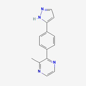 molecular formula C14H12N4 B4010159 2-methyl-3-[4-(1H-pyrazol-5-yl)phenyl]pyrazine 