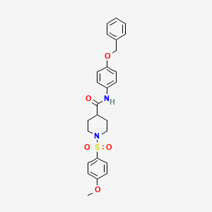 molecular formula C26H28N2O5S B4010173 N-[4-(benzyloxy)phenyl]-1-[(4-methoxyphenyl)sulfonyl]-4-piperidinecarboxamide 