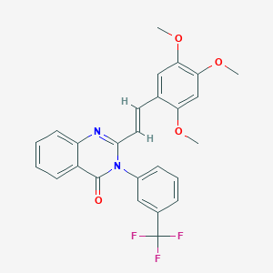 molecular formula C26H21F3N2O4 B401018 3-[3-(trifluoromethyl)phenyl]-2-[2-(2,4,5-trimethoxyphenyl)vinyl]-4(3H)-quinazolinone 
