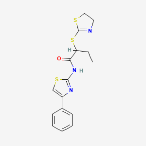 2-(4,5-dihydro-1,3-thiazol-2-ylthio)-N-(4-phenyl-1,3-thiazol-2-yl)butanamide