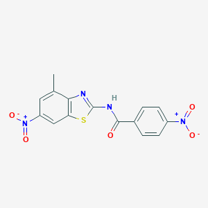 molecular formula C15H10N4O5S B401021 N-(4-Methyl-6-nitro-benzothiazol-2-yl)-4-nitro-benzamide 