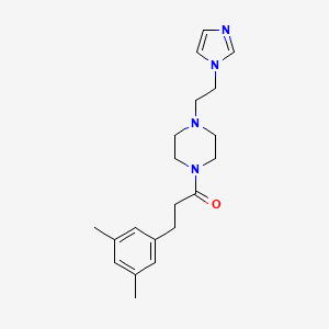 molecular formula C20H28N4O B4010238 1-[3-(3,5-dimethylphenyl)propanoyl]-4-[2-(1H-imidazol-1-yl)ethyl]piperazine 